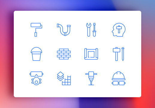 Construction Minimalist Icons