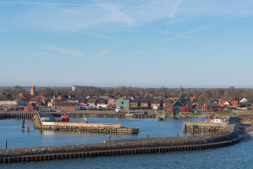 Fototapeta na wymiar Port of town of Gedser