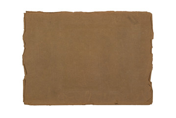 Old sheet of paper on a white background.
