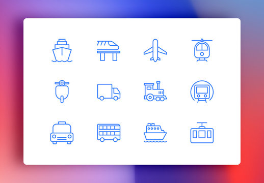 Transport Minimalist Icons