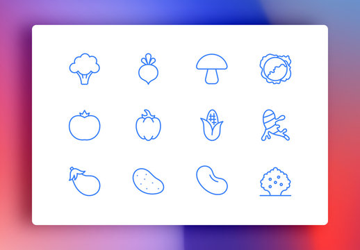 Vegetables Minimalist Icons