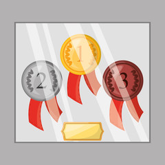 differents medals to win the championship in the sport game, vector illustration