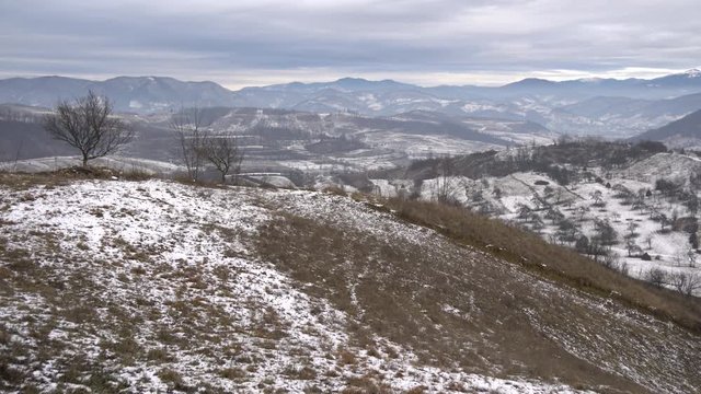 Scenery of hills and mountains in Oncesti 