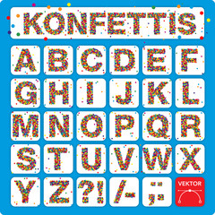 Alphabet - Font, Konfettis