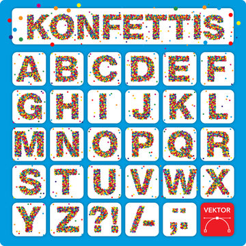 Alphabet - Font, Konfettis