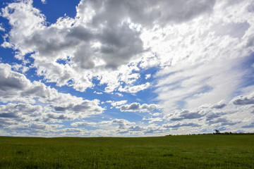 Fototapeta na wymiar Plain landscape, Clouds, Pampas