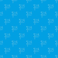 Jolly Roger pattern vector seamless blue repeat for any use