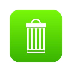 Trash can icon digital green for any design isolated on white vector illustration