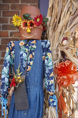 Naklejka premium Halloween scarecrows and characters