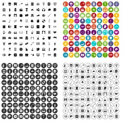 100 leisure icons set vector in 4 variant for any web design isolated on white