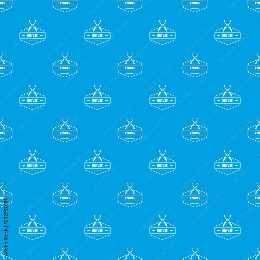 Poster knive pattern vector seamless blue repeat for any use