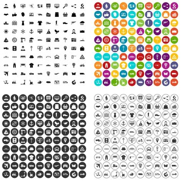 100 logistic and delivery icons set vector in 4 variant for any web design isolated on white