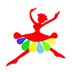illustration of a silhouette of a ballet dancer ballet dancer isolated on a white background, icon © игорь перекрестоd