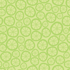 Vector Lime Slices Seamless Pattern