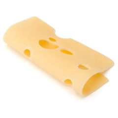  one Cheese slice isolated on white background