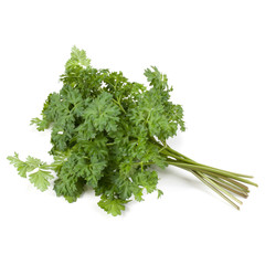 parsley leaves bunch isolated on white background cutout