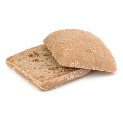 sliced Ciabatta bread isolated on white background cut out