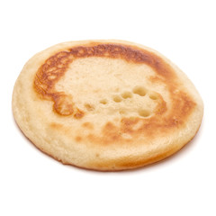 One pancake isolated on white background cutout.
