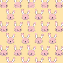 colorful background of cute rabbits, vector illustration