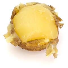 one boiled peeled potato isolated on white background cutout