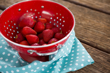Close-up of fresh strawberries in bowl