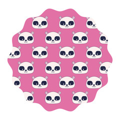 decorative circular frame with cute raccoons over white background, colorful design. vector illustration