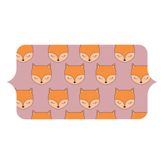 banner with cute foxes pattern over white background, vector illustration