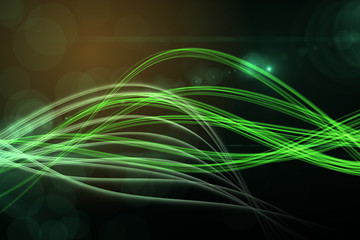 Curved laser light design in green