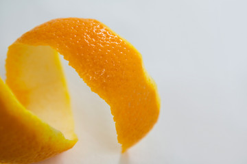 Close-up of spiral orange peel