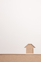 background of brown simple house paper cutout