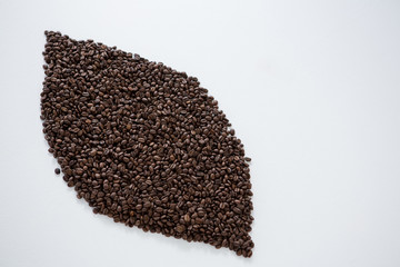 Coffee beans forming eye shape
