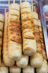 roasted pork is delicious in the market