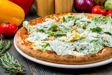 Pizza Caesar on plate