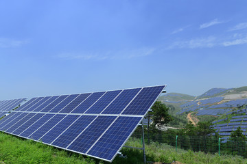 Solar power equipment, on the hillside