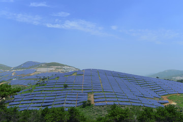 Solar power equipment, on the hillside