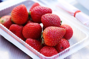 fresh strawberries is delicious at street food