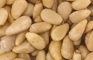 Fototapeta na wymiar Simple Background of Pine Nuts