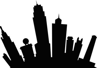 Cartoon skyline silhouette of the city of Kansas City, Kansas, USA.