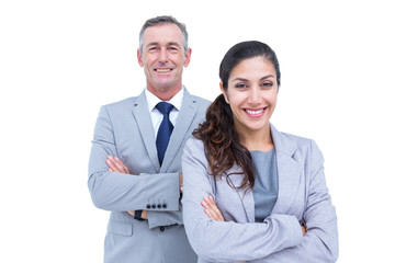  Portrait of happy business people standing together