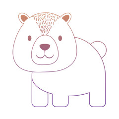 Fototapeta na wymiar cute bear icon over white background, cute animals concept concept, colorful design. vector illustration