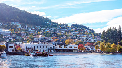 Queenstown New Zealand As Seen From Lake Wakatipu
