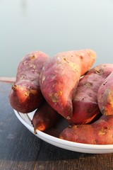 Sweet potatoes delicious in basket for cooking