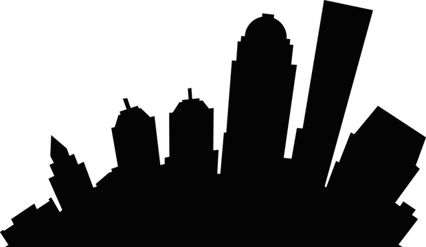 Cartoon skyline silhouette of the city of Louisville, Kentucky, USA.