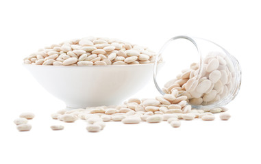 Butter Beans or Val Beans Isolated on White Background