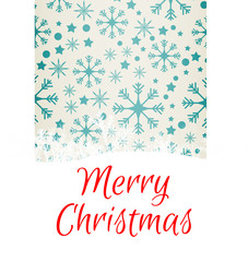Merry christmas against snowflake pattern