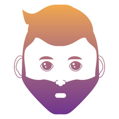 cartoon man with beard over white background, colorful design. vector illustration