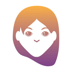 cartoon woman face icon over white background, colorful design. vector illustration