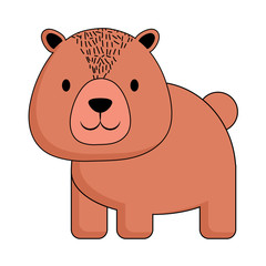 cute bear icon over white background, cute animals concept concept, colorful design. vector illustration