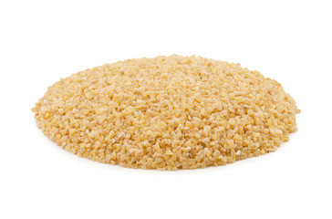 Raw Cereal Food Also Know as Bulgur, Dalia or Daliya Isolated on White Background