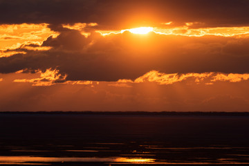 Sunset over the Ob reservoir.